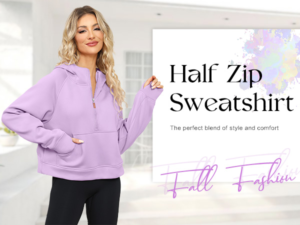 Half Zip Sweatshirt for women