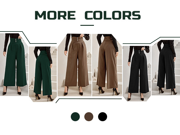 brown trousers for women high waist wide leg pants for women