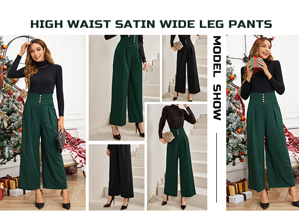 black fancy pants for women wide leg black pants for women