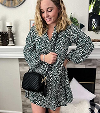 Womens Summer Dresses Casual V Neck Button Down Long Sleeve Floral Print Loose Flowy Shirt Dress