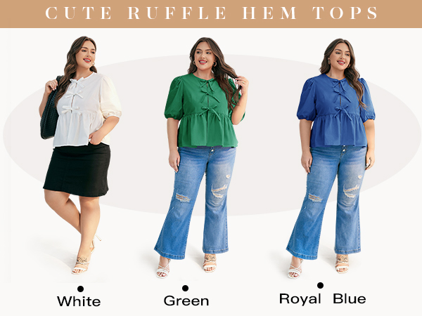 Cute Ruffle Hem Tops