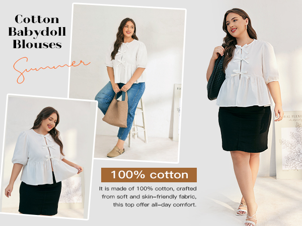 Cotton Babydoll Blouses