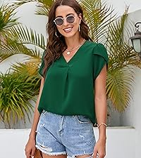 Chiffon Blouses Loose Short Sleeve Tops