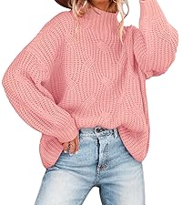 Women&amp;#39;s 2023 Long Sleeve Mock Neck Oversized Pullover Sweater