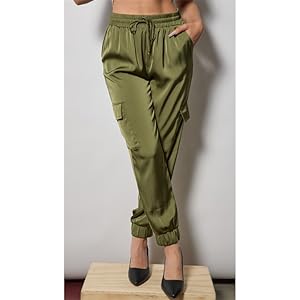 Satin Joggers,satin cargo pants,cargo joggers,satin cargo jogger,womens silk pants,jogger cargo