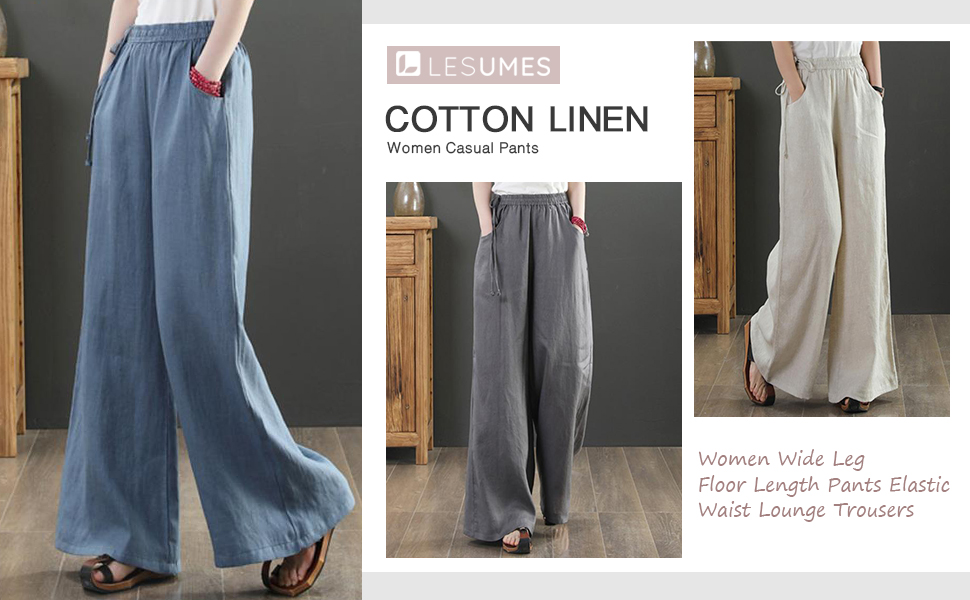 Les umes summer casual cotton linen pants