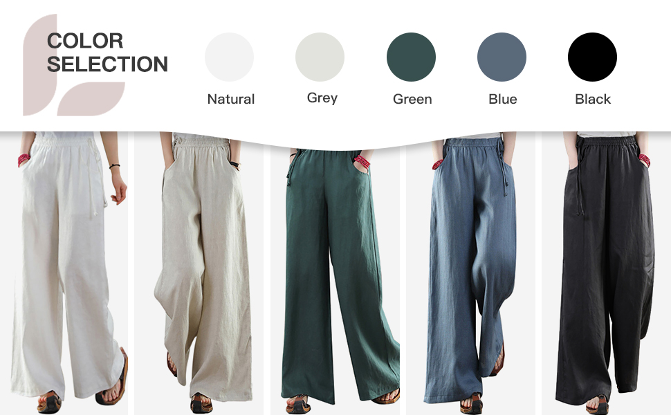 black pants women white linen pants green cotton pants