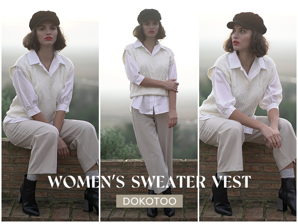 DOKOTOO SWEATER VEST FOR WOMEN FASHION 2023