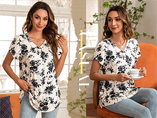 womens short sleeve blouses