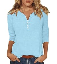 3/4 length sleeve womens tops