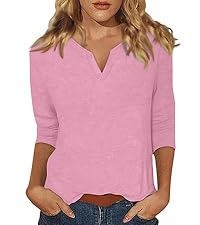 3/4 Length Sleeve Womens Tops