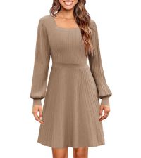 Khaki Sweater Dress