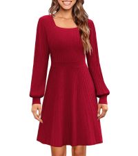 red sweater dress