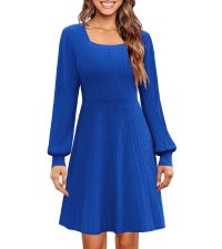 blue sweater dress