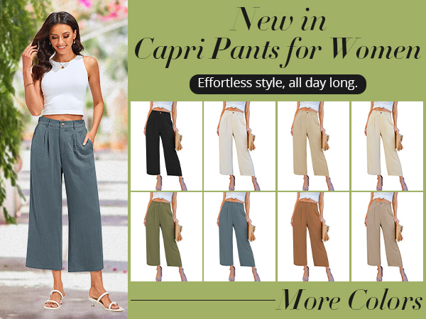 wide leg capri pants for women PAGGABDDD