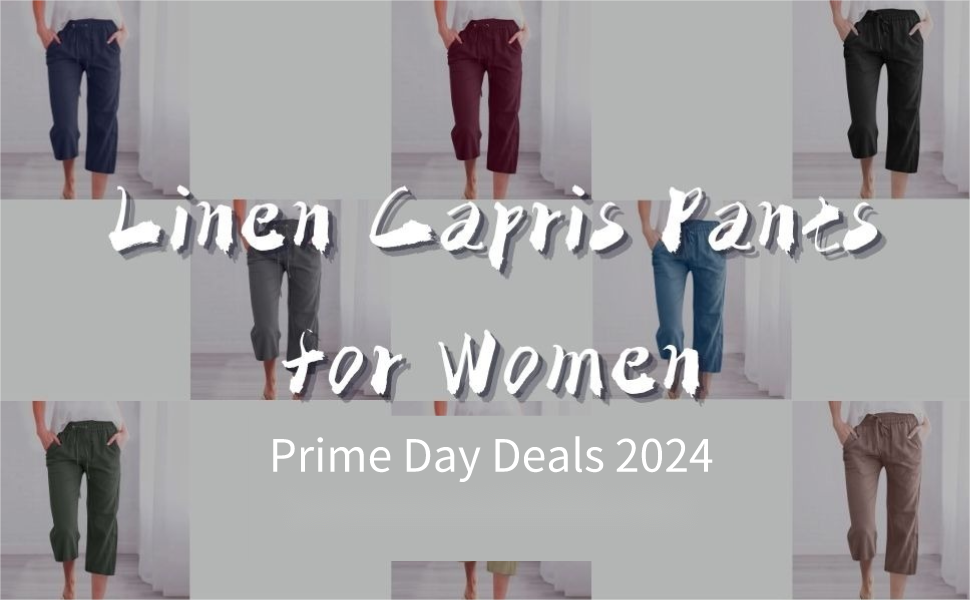 Linen capri pants for women