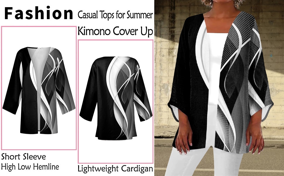 Cardigan for Women Lightweight Loose Fit Blouse Coat Fall Shawl Collar T Shirts