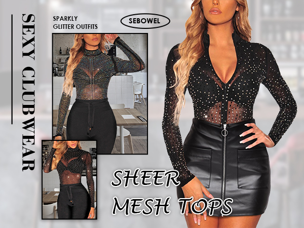 Long Sleeve Rhinestone Top