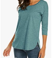 3/4 length sleeve womens tops