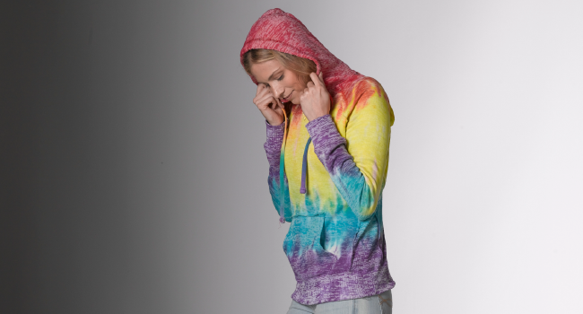 MV Sport Rainbow Women''s Courtney Burnout Hooded