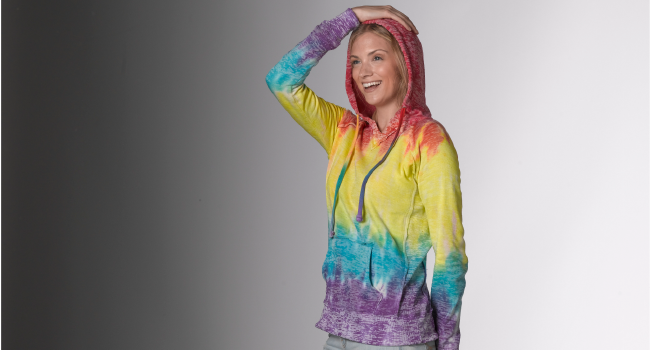 MV Sport Rainbow Women''s Courtney Burnout Hooded