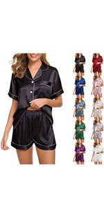 satin pajama set for women