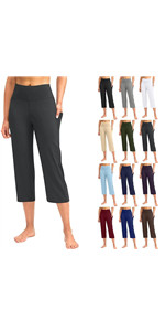 yoga capris with pockets for women