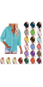 Linen Shirts for Women Summer