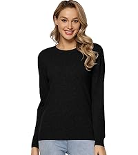 Women''s 100 Percent Pure Wool Sweater Long Sleeve Pullover Crew Neck Tops for Woman