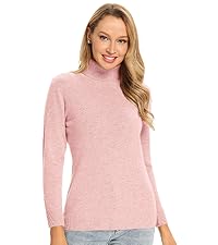 100 Percent Pure Wool Turtleneck Sweater Women Long Sleeve Lightweight Cozy Pullover Jumper Tops