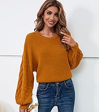 Womens Oversized Sweaters Fall Cable Knit Chunky Pullover Sweater Tops