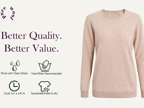 women pure wool sweater 100 percent wool sweater crew neck top