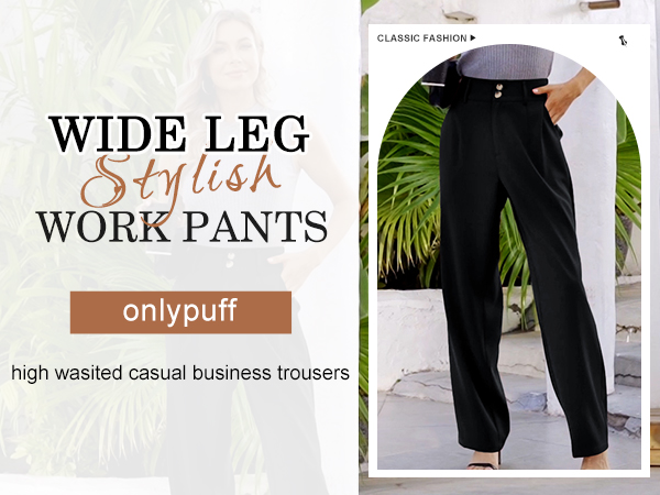 women black wide leg work pants