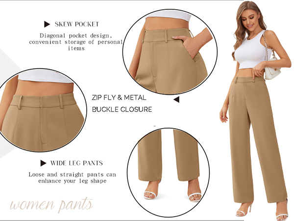 women wide leg business pants