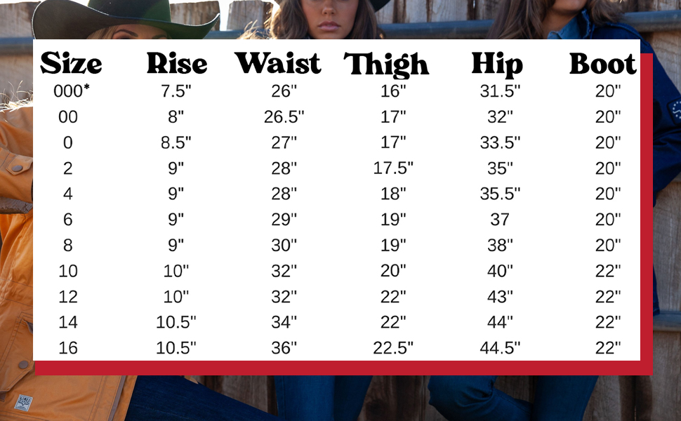 KIMES RANCH SIZE CHART