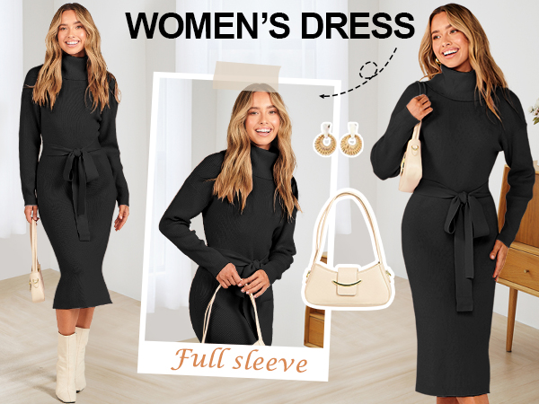 ANRABESS Women''s Turtleneck Sweater Dress