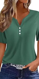 green henley tops for women