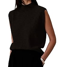 Women''s Mock Neck Sleeveless Sweater Vest