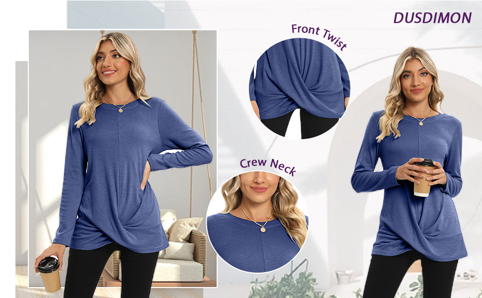 Women Crewneck Tunic Tops