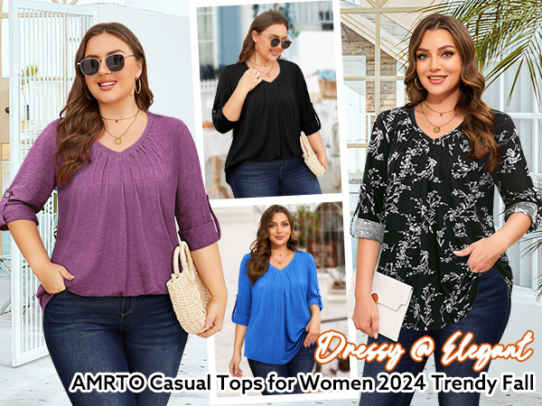 Amrto Plus Size Tunic Tops for Women