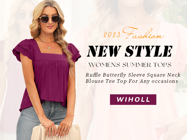 ruffle sleeve tops for women