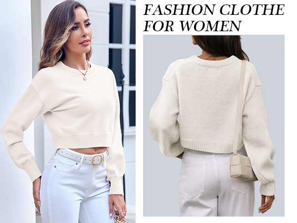 Women''s Fall Clothes Oversized Crop Sweaters