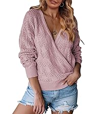 Wrap V Neck Sweater