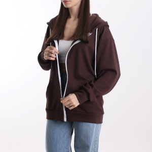 Brown Oversized Zip Up