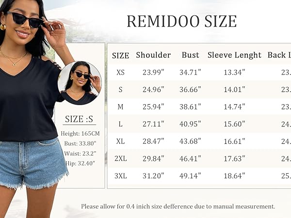 Cold Shoulder Tops Short Sleeve V Neck T Shirts Basic Summer Tees