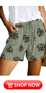 shorts for women summer green with prints