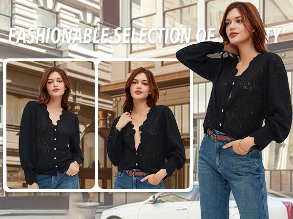 black lace blouses for women