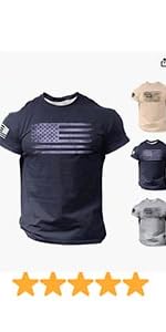 American Tees Short Sleeve Flag 4th of July Shirts Stars Striped Tops-B0C3ZKYFN8