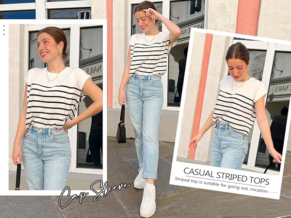 women''s striped tops