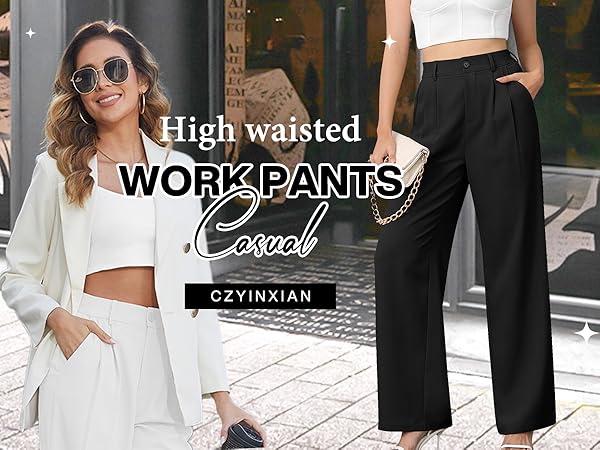 wide leg work pants for women